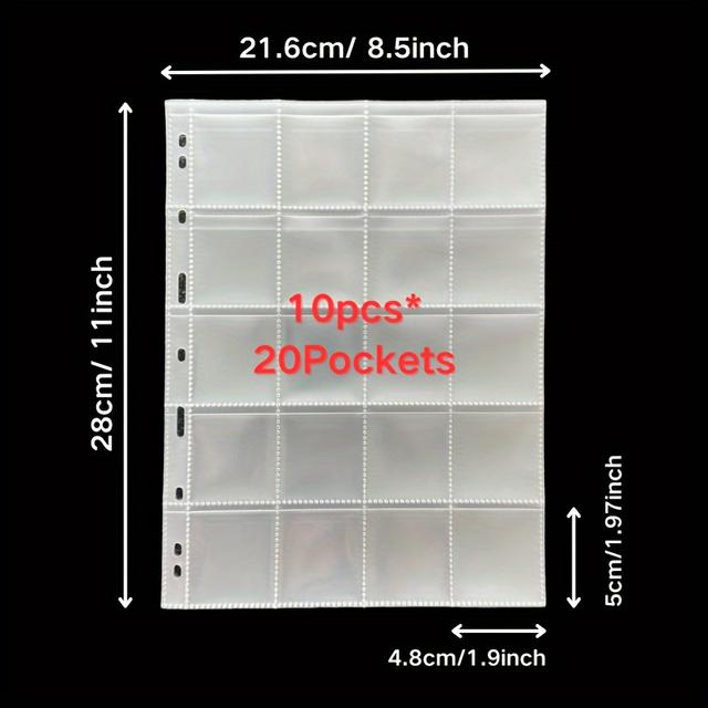 TEMU Premium 50 Sheets X20-pocket Coin Holder Sheets, Album Folder Suitable For Coin Binders, , Stamps, Tokens, Badges, Sd Cards, High-,, 9 Hole Standard Fit, Collector'