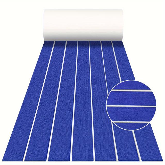 TEMU 38 X 240cm Boat Flooring Eva Foam Boat Decking Faux Teak Marine Flooring Boat Mat Boat Carpet Sheet For Rv Yacht Kayak Surfboard