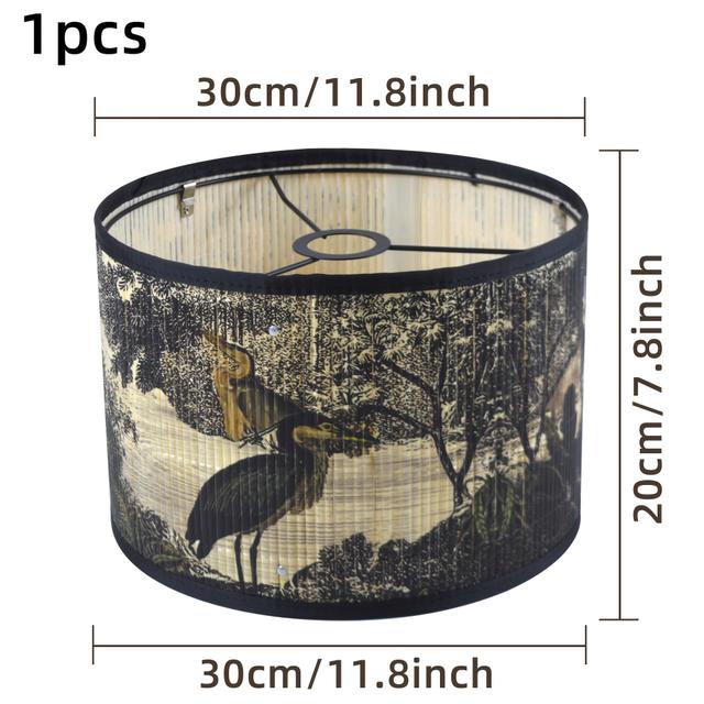 TEMU 1pc Bamboo Pendant Lampshade - Elegant Floral & Palm , Durable Bamboo Material, No Electricity Needed, Perfect For Home, Hotel, Or Bedroom Decor