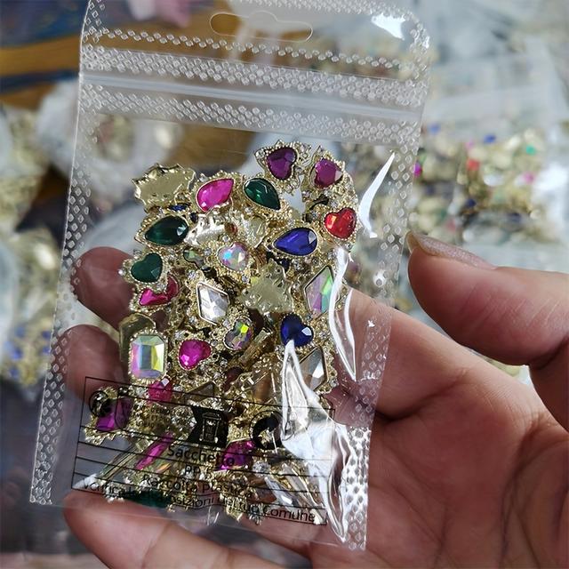 TEMU 60pcs /style 3d Alloy For Nail Art Rhinestones For Nail Gems Charms For Nail Decoration, Luxury Shiny For Nail Jewels Additions For Acrylic For Nails