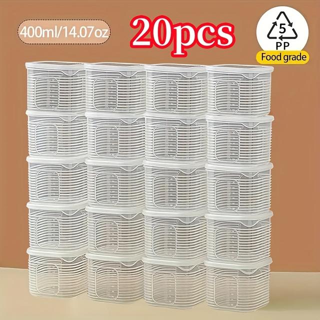 TEMU 20pcs Of Storage Containers, With Lids For Sealing And Refrigerating, Designed For Portioning Food For A Week In . Suitable For Organizing , Vegetables, And Fruits