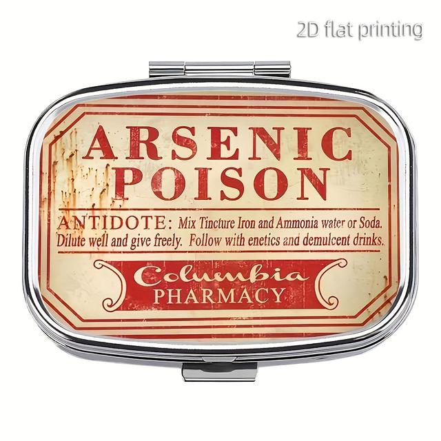 TEMU 1pc Pill Box, Pocket 2 Compartment Medicine Case Rectangle Decorative Box Vitamin Pill Organizer For Pocket Purse And Travel Gifts