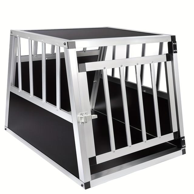 TEMU Dog Transport Crate, Aluminium Dog Crate, Dog House, Dog Crate, Dog Travel Crate, Dog Car Crate For Small And Medium-sized Dogs, French Bulldogs, Dachshunds, Shiba Inus, W69 X H50 X D54 Cm