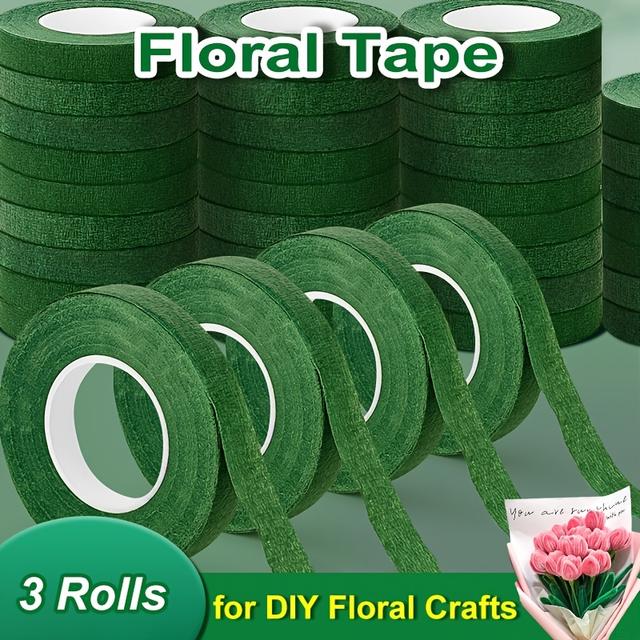 TEMU 3/6/12 Рулонів Самоклеючої Стрічки для Букетів Штучних Квіткових Стовбурів Обгортання Тичинок Флористичні Зелені Стрічки DIY Постачання для Квітів
