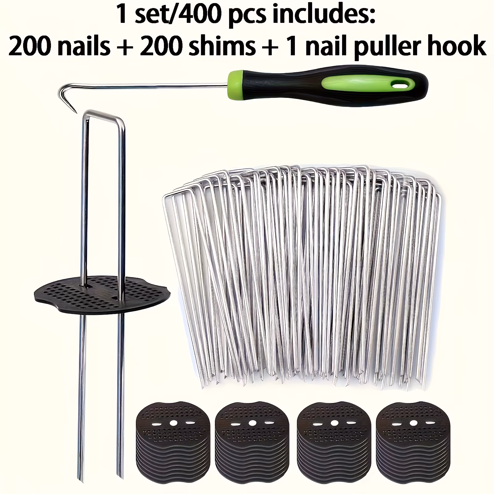 TEMU 100pcs/200pcs/400pcs Lawn U-shaped Staple Set, U-shaped Ground Stakes For Garden, 6-inch Galvanized U-shaped Landscape , Heavy-duty Garden Stakes, Ideal For Securing Lawns And Fabrics
