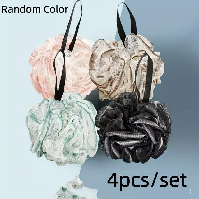 TEMU 4 ks/Náhodná barva Jemná exfoliační koupelová kulička, Unisex, Ideální pro rodinnou koupel