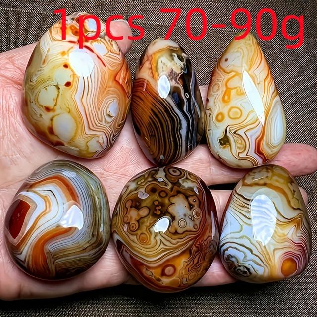 TEMU 1pc Polished Natural Agate Stone - Perfect Gift For Home Decor & Special Occasions