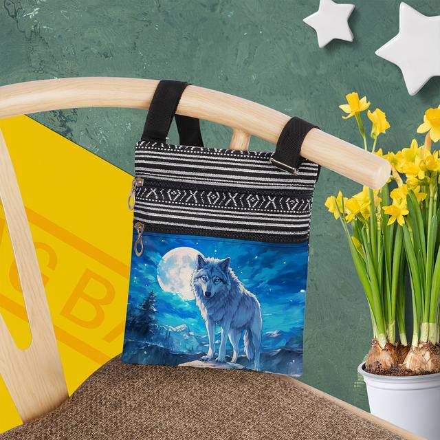 TEMU Cool Wolf Printed Bag Suitable For Men And Women