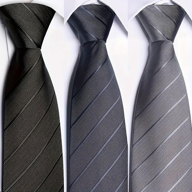 TEMU 3pcs Men's No-tie Ties With Exquisite Texture For Business Casual And Commuting