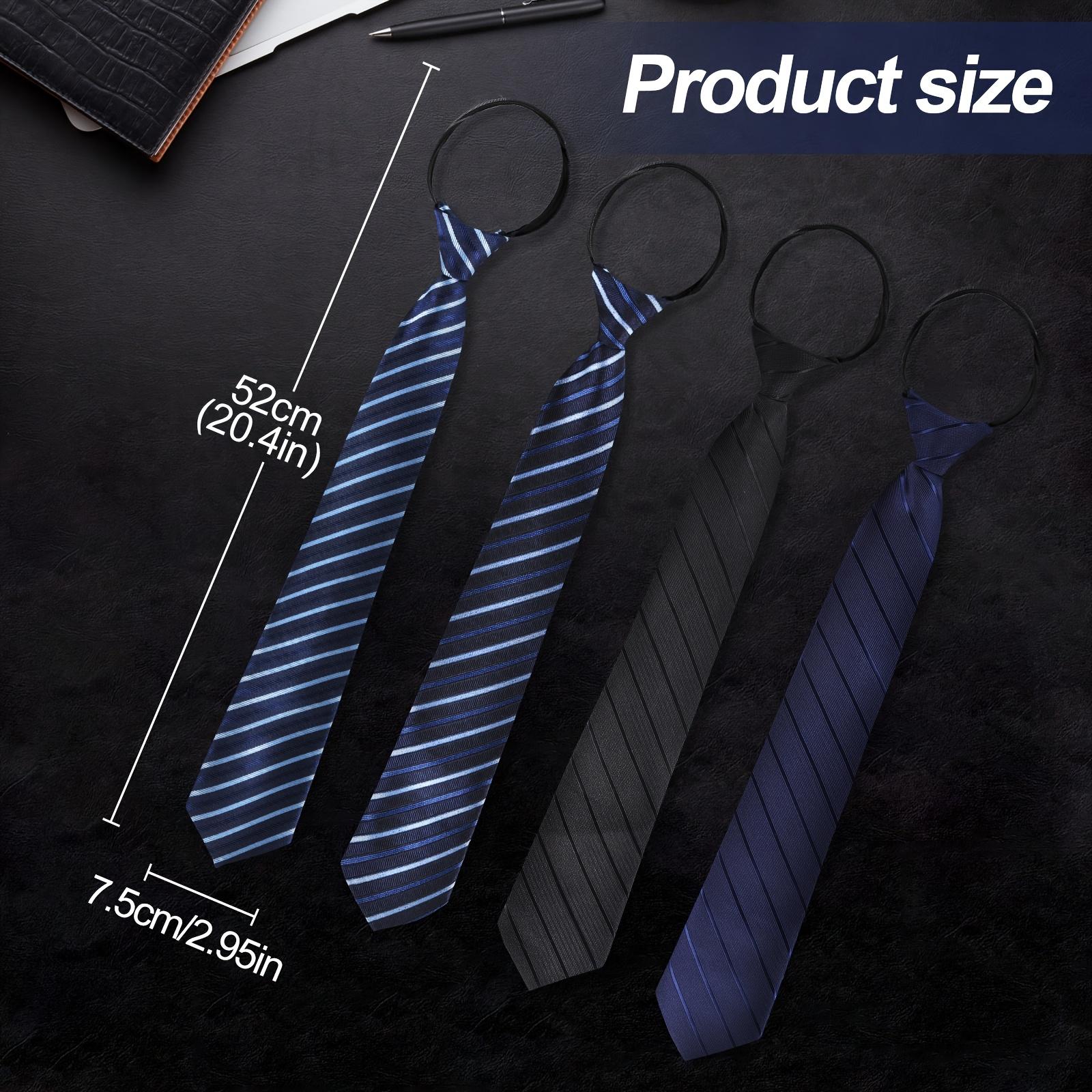 TEMU 4pcs/set Men's Business Neckties Executive Uniform Group Zipper Ties Lazy Tie