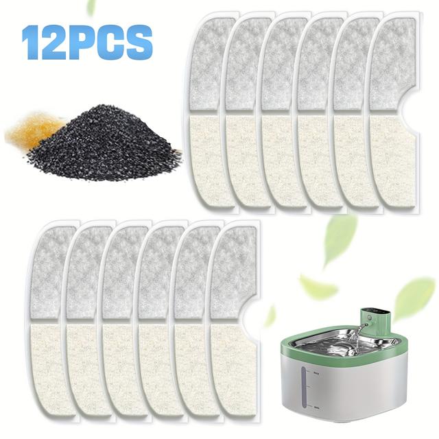 TEMU 12/24pcs Pet Water Fountain , Additions For Automatic Cat Water Dispensers, Separate Particles And Floating Hair, Soften Water Quality To Enhance Taste, And Improve Cats' Drinking Habits