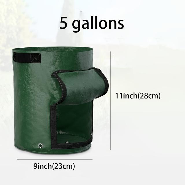 TEMU 4 Pack Heavy-duty Potato/vegetable Planter Bags With Petal & - 10/7/5 Gallon /outdoor Raised Bed Grow Bags For Onions, Tomatoes, Carrots, Fruits - Durable Container For Balcony,, Farm Use