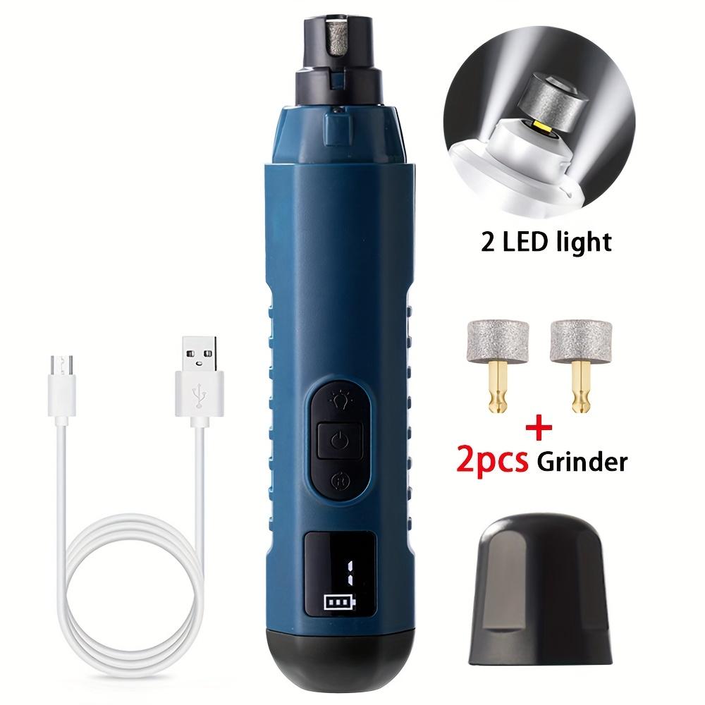 TEMU 5-speed Pet Nail Grinder With 2 Led Lights, Cat And Dog Nail Grinding With 3 Grinding, Painless Pet Electric Nail Clippers, Dog And Grooming Tools
