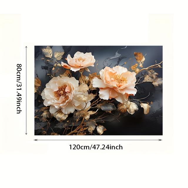 TEMU Modern Abstract Flower Canvas Art Print, 31.5x47.24in - Wall Decor For Living Room & Bedroom