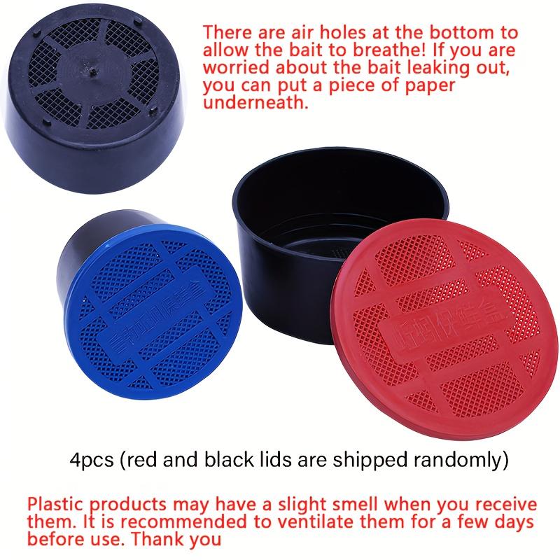 TEMU 4pcs Bait Bucket, -keeping Box Fishing Live Large Box, Breathable Plastic Fishing Gear Box With Mesh Cover
