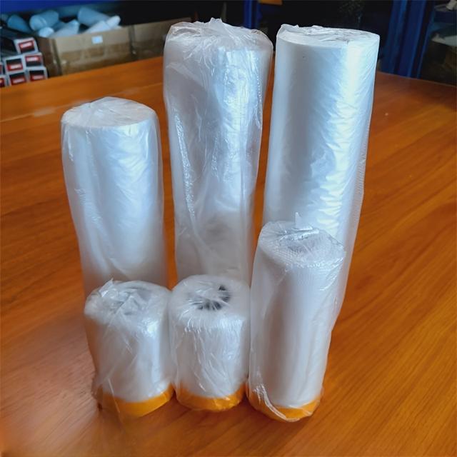 TEMU de Película de Mascarar Pré-, Plástico Adesivo para de Pintura e Papel de Mascarar Versátil para Uso em Móveis e Paredes