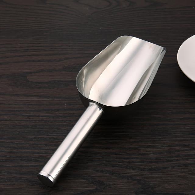 TEMU Stainless Steel Pet Food Scoop - Large Capacity Dog Feeding Shovel - Durable Cat Food Spoon Dispenser