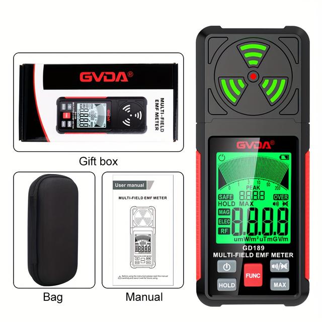 TEMU Gvda Electromagnetic Detector Portable Electromagnetic Field Detector Tester Radiation Tester Emf Detector