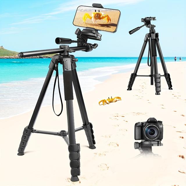 TEMU 70inch Camera Tripod And Monopod, Professional Aluminum Alloy Tripod Stand For Mirrorless Camera/dslr/cell Phone/camcorder/ , With Phone Holder And Travel Bag (black)