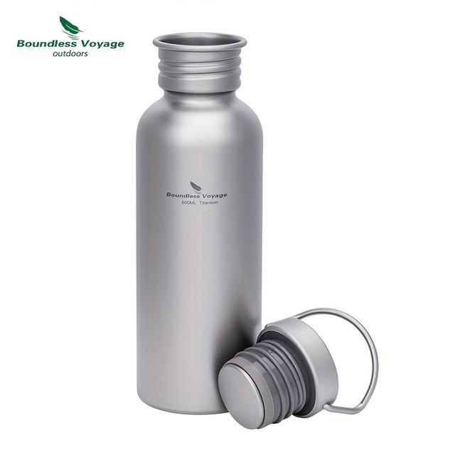 TEMU Voyage Titanium Waterfles met Deksel, Wijde Mond, Lekvrij, Herbruikbare Sportdrinkfles voor Kamperen, Wandelen, Picknick, Klimmen, Hardlopen, Thee, Koffie