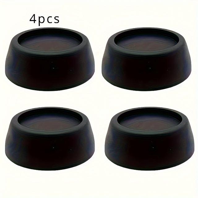 TEMU 4pcs Anti-vibration Rubber Pads For Washing Machines & Dryers - Black Glossy Vibration & Isolation Pads To Prevent Walking And Reduce Noise