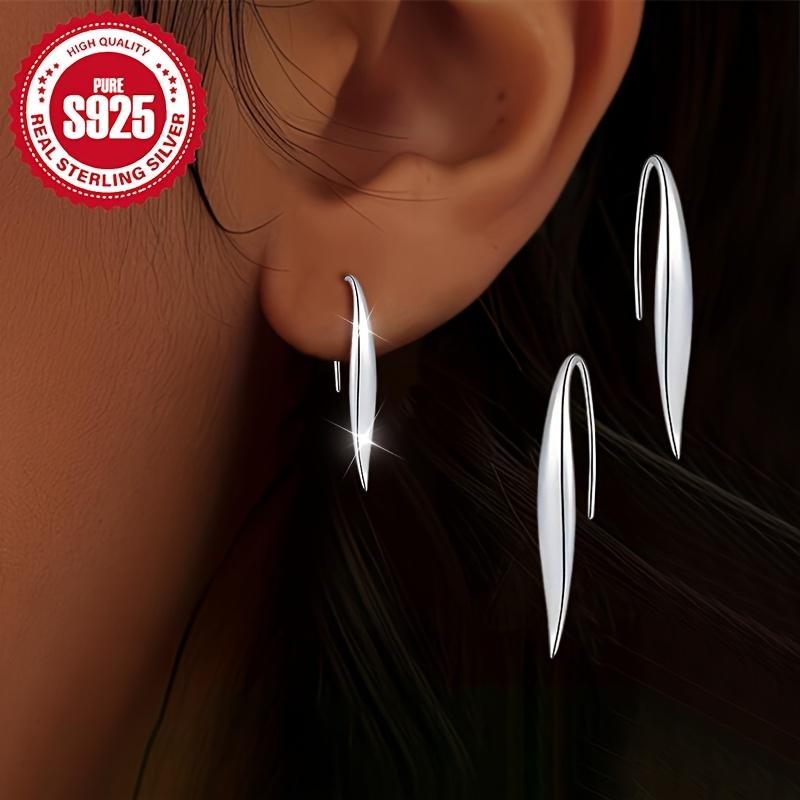 TEMU 1 Pair Of 925 Hook Earrings, Versatile And Easy For Women' Use, Perfect Gift For Holiday Occasions, Anti Allergic