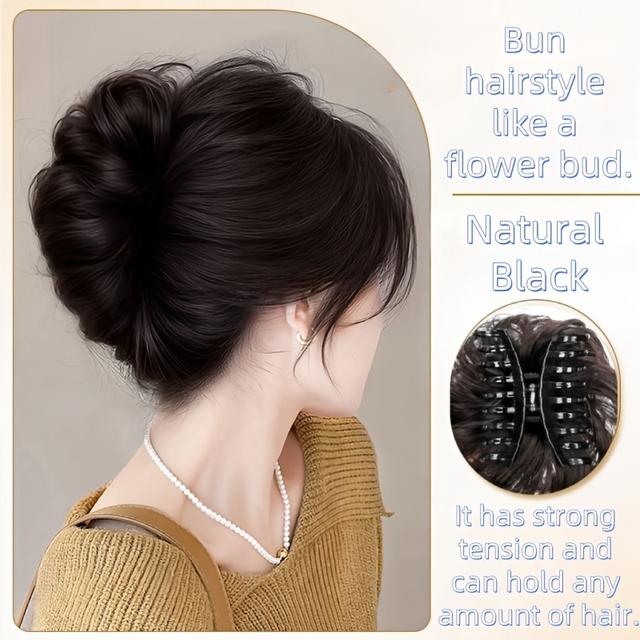 TEMU Damenspitz - Scrunchie-Stil Blütenknospen-Dutt, und flauschig. für Halloween-Perücken