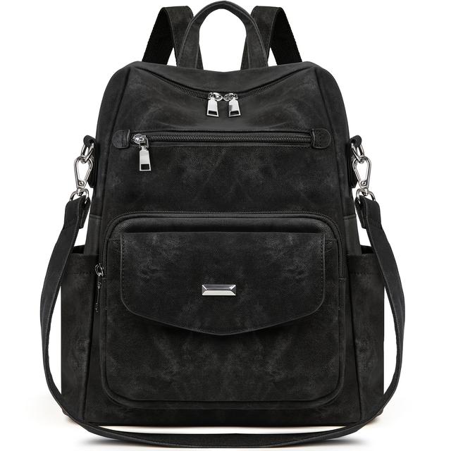 TEMU Nubily Women's Backpack Wallet Convertible Anti-theft Designer Stylish Backpack Wallet 13.3 Inches, Black