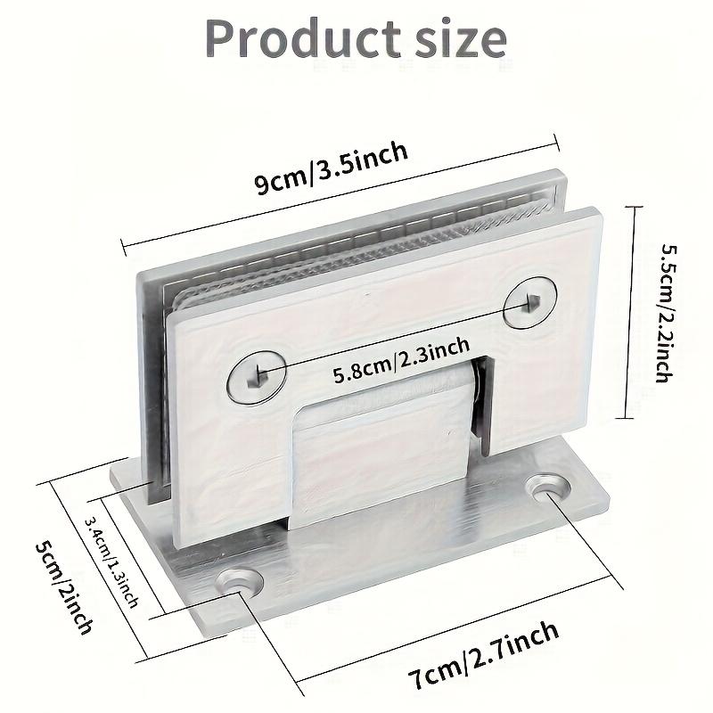 TEMU Shower Glass Door Hinges 90 Degree Bathroom Gate Clamp Shower Room Accessories For 8-12mm Glass Door Cabinet Showcase