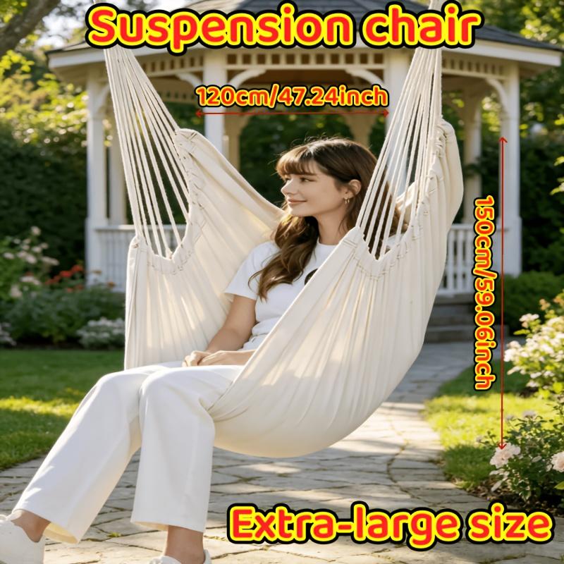 TEMU 1 Oversized Hammock Chair With Multiple Drawstrings, A Patio Hanging Rocking Chair Extra Large And Extra Wide For , Suitable For Patio/outdoor Use
