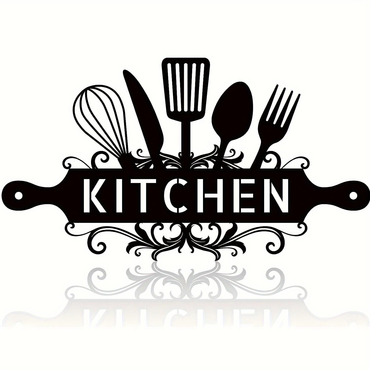 TEMU 1pc Of Kitchen Wall Art For Hanging - A Rustic Black Metal Sign For Farmhouse-style For Home Decor, Suitable For Kitchen And Dining Room, Great For Halloween-themed Gothic Room Decoration