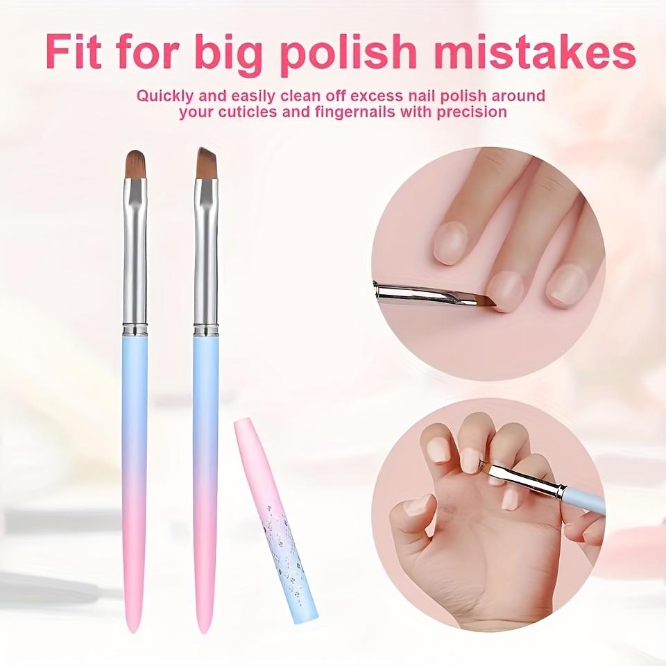 TEMU 2pcs For Nail Art For Clean Up Brushes, For Nail Brushes For Cleaning Polish On The Cuticles, Acetone Resistant For Nail Brush, Fingernail For Cleaning And Designs