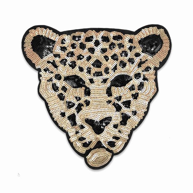 TEMU 1 parche termoadhesivo de leopardo con lentejuelas, parche bordado con aplique de para ropa, camiseta