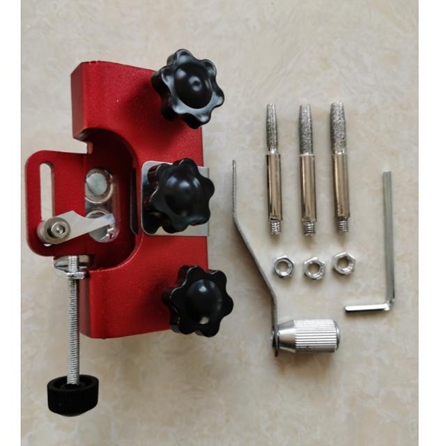 TEMU 2025 Upgrade Kettensägen Schärfset mit Handkurbel Jig & 5 Stück Steine | Tragbarer Schärfgerät für 8"-22" Elektrische/Benzin Kettensägen | Langlebig & Profi-Einsatz