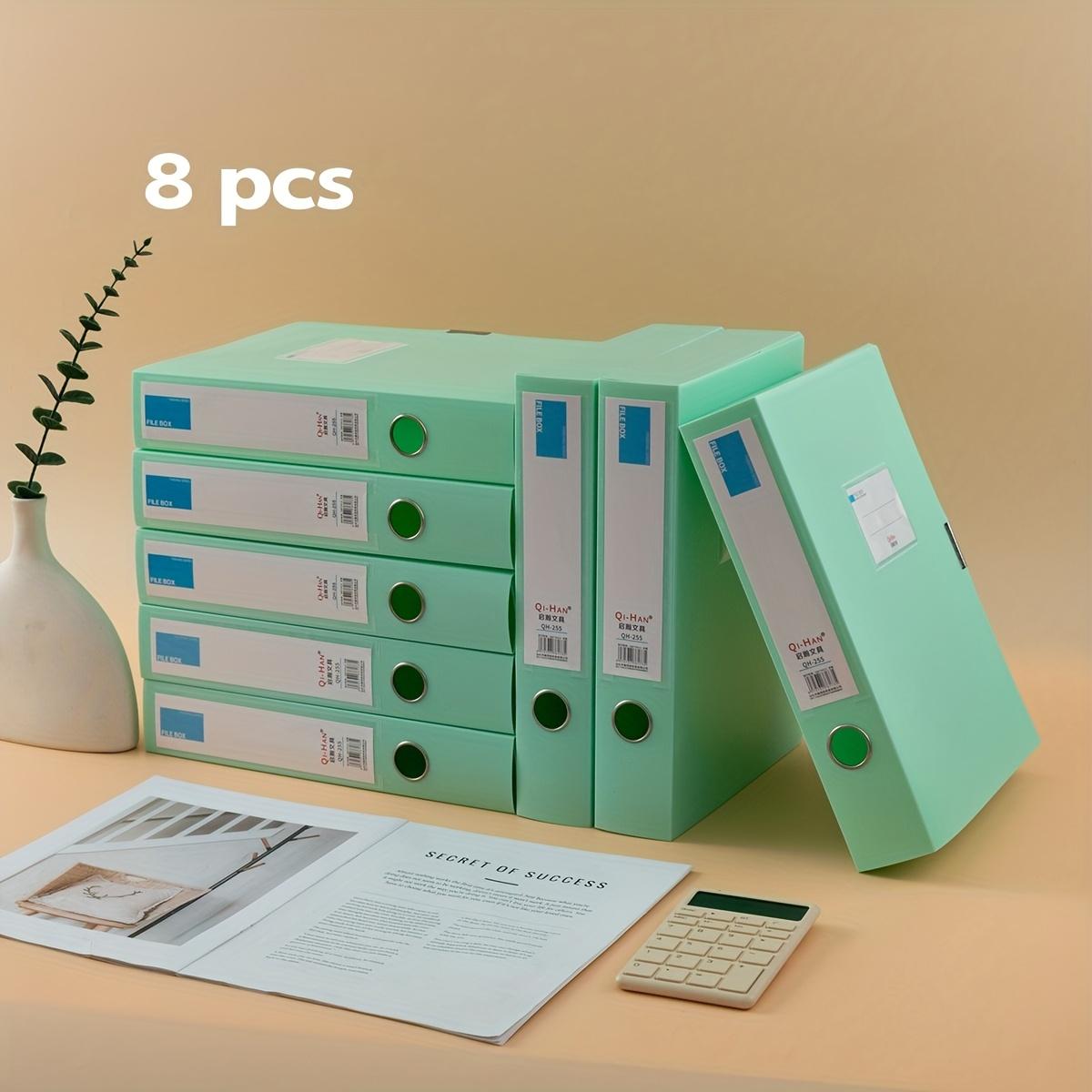 TEMU 8 boîtes de classement A4 en plastique renforcé pour documents de bureau, factures et stockage de données, organisateur de documents durable