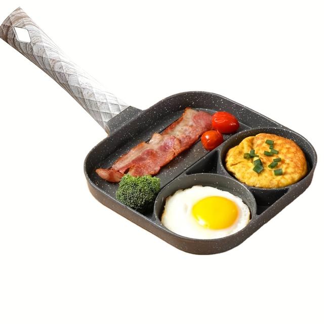 TEMU Egg Frying Pan Divided Non Stick Fried Egg Cooking Pan 3 In 1 Breakfast Pan Steak Sausage Omelette Pan With Comfortable Handle For Gas Stove And Induction Hob