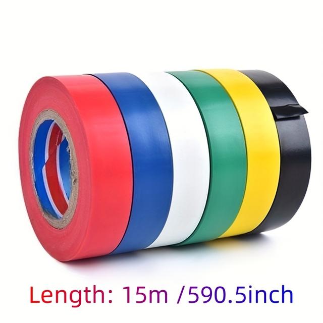 TEMU 6 Rolls Of Mixed Colors 16mm/0.63 Inch Wide Electrician Tape, High Adhesive Waterproof Insulation Resistant To High Temperatures, Electrical Tape For Wiring Bundles And Electrical Insulation