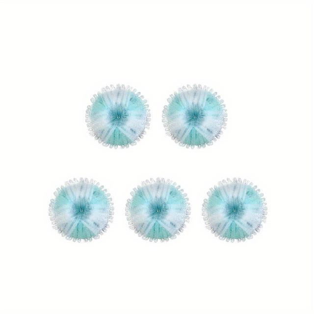 TEMU 5pcs Reusable Laundry Balls - Effective Pet Hair & Lint Remover, Blue And White, For Clothes, Bedding, Bathroom - No Electricity Needed, Ideal For Dog Owners, Laundry Room Accessories