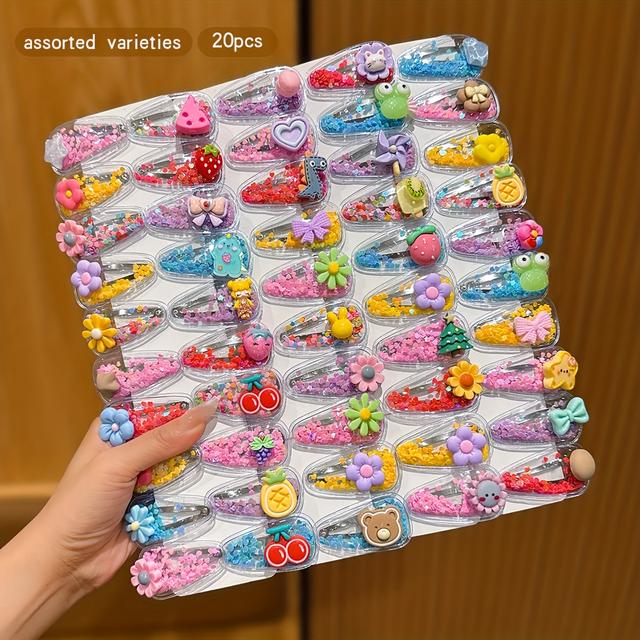 TEMU 20 Random Styles Cute Cartoon Hair Clips For Everyday Use - Sweet And Adorable Hair Accessories
