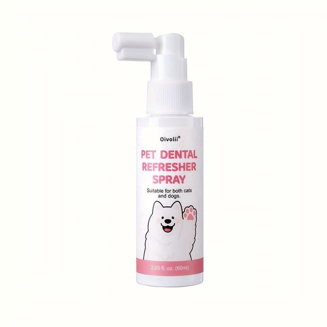 TEMU Pet Oral Spray, No Brushing Needed, Cleans Teeth, Breath, Suitable For Cats And Dogs, Odorless - 2.03fl.oz