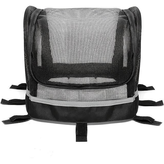 TEMU 1pc Breathable Polyester Dog Bike Basket Cover With Removable Full Zip, Easy Mesh Pet Carrier For Bicycle Baskets Up To 12.9"l*8.6"w - , Portable & (basket Not Included)