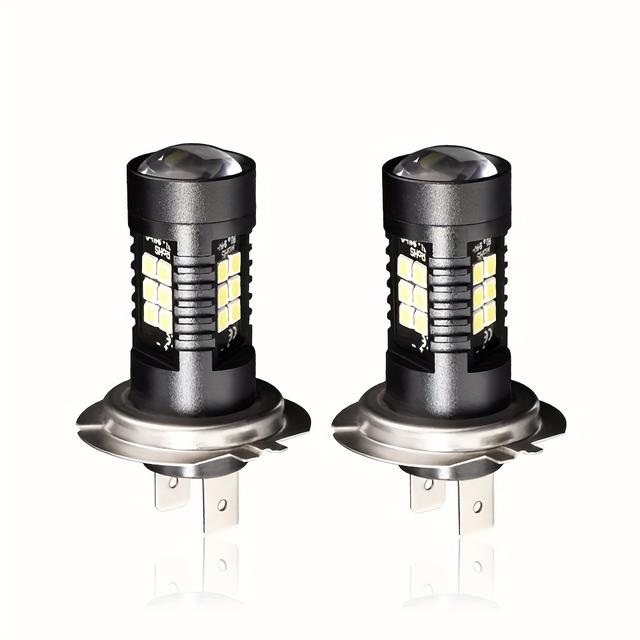 TEMU 2pcs Auto Bulb Lamp H7 Led Car 21 Smd 3030 Chip 6000k 1200lm Super Fog Lights Driving Lamps 12v 24v