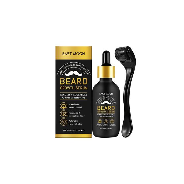 TEMU 60ml Men's Beard Care Oil | Rosemary Leaf Oil & Oil, & Nourishing, Smooth & -free Beard, Includes Roller, Lightweight & Non-sticky, Suitable For Types