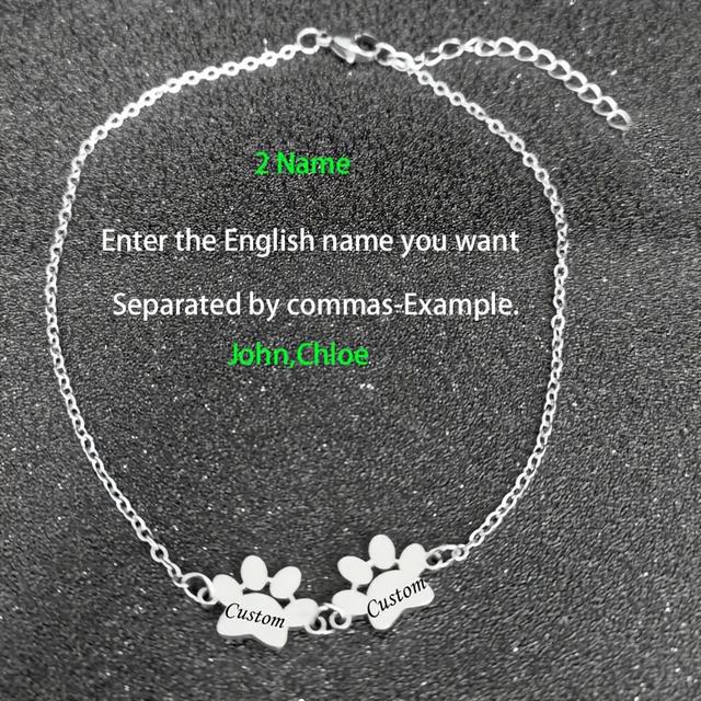 TEMU Customized Print Personalized Bracelet With 1-4 Names, Stainless Steel Custom Bracelet, Pet Memorial Gift, Gift For Pet Owners, Dog Name Jewelry, Gifts For Cat Lovers, Pet Mom Additions