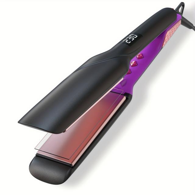 TEMU 1-3/4" Flat Iron Hair Straightener With Anti-static Technology - & Auto Shut-off - 30% Longer Ceramic Floating Plates - Titanium + Ceramic Coating