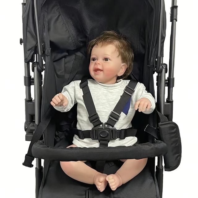 TEMU 5-point Safety Harness For Baby Stroller, Adjustable Shoulder Straps, Polyamide Material, Universal Fit For And Strollers - 1 Pack