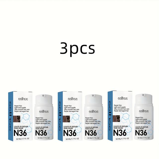 TEMU 50ml X 3pcs Film, Contains Coconut Oil And Glycerin - Suitable For Split Ends, Dry And Damaged Hair, Hair Care Mask, Suitable For All Hair Types Hair Care Mask