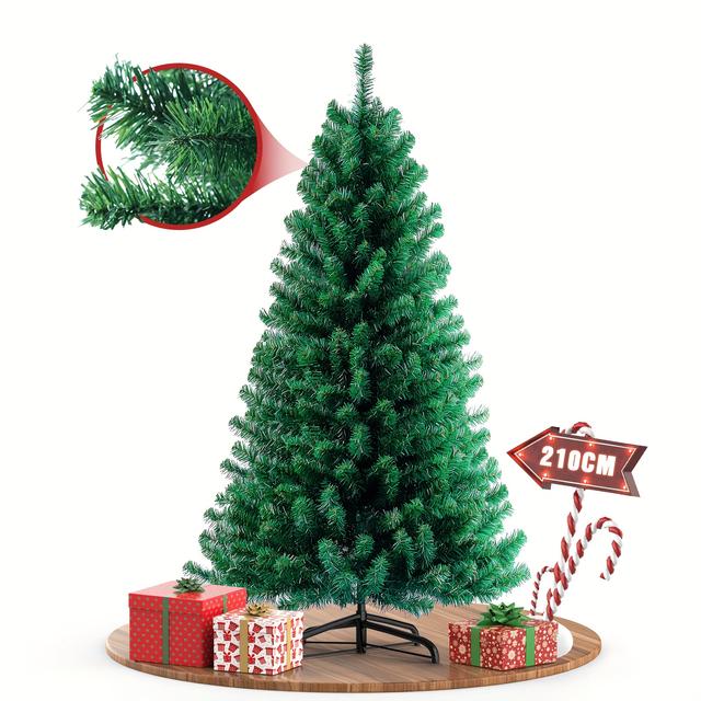TEMU Kidsbuddy Green Christmas Tree Small Christmas Tree 120/150/180/210 Cm Pvc , Tree For Home Festive Decoration
