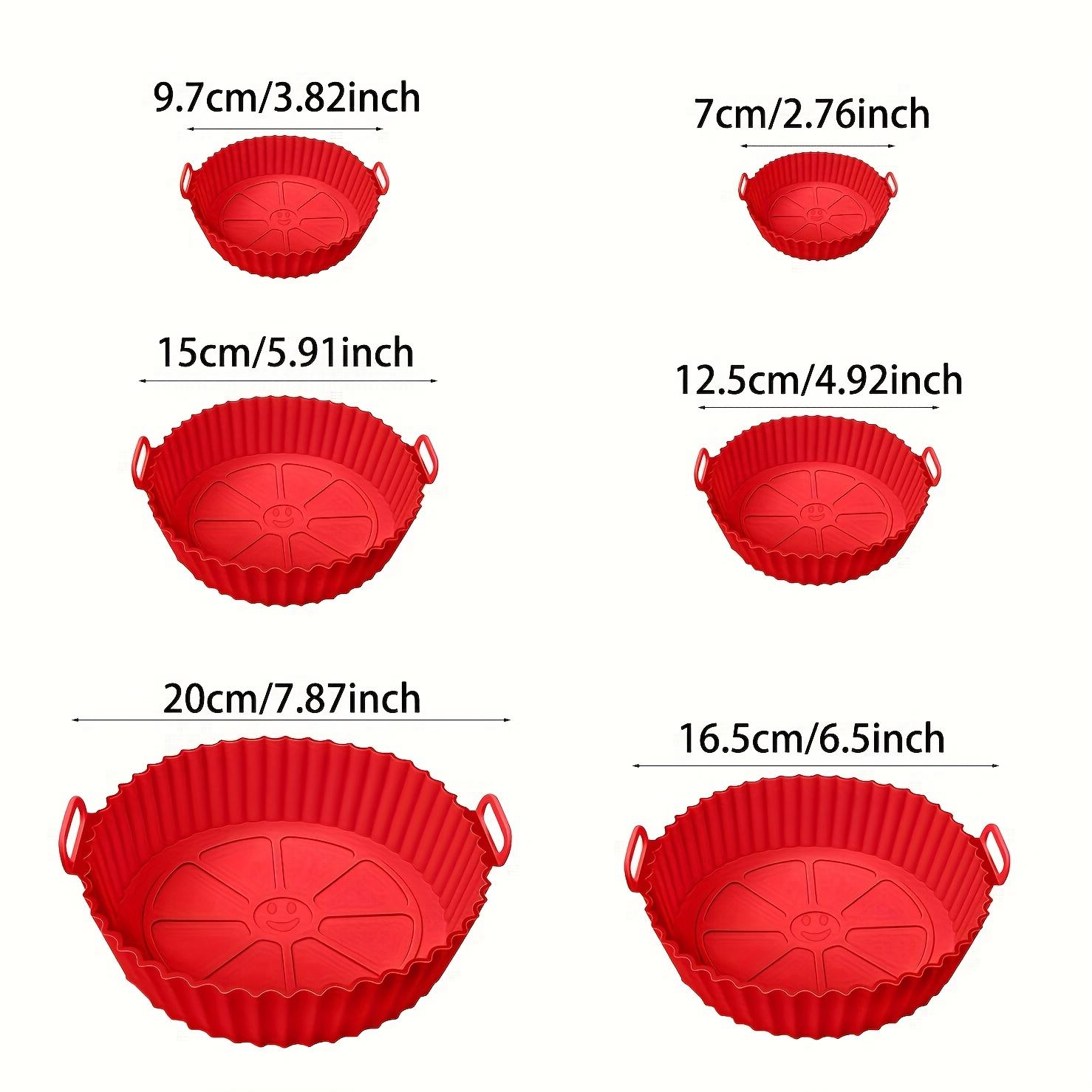 TEMU 6pcs/set Silicone Air Fryer And Oven Mats - Food Grade Round Baking Tray Liners, Reusable, Suitable For Cakes/ , Dishwasher Safe