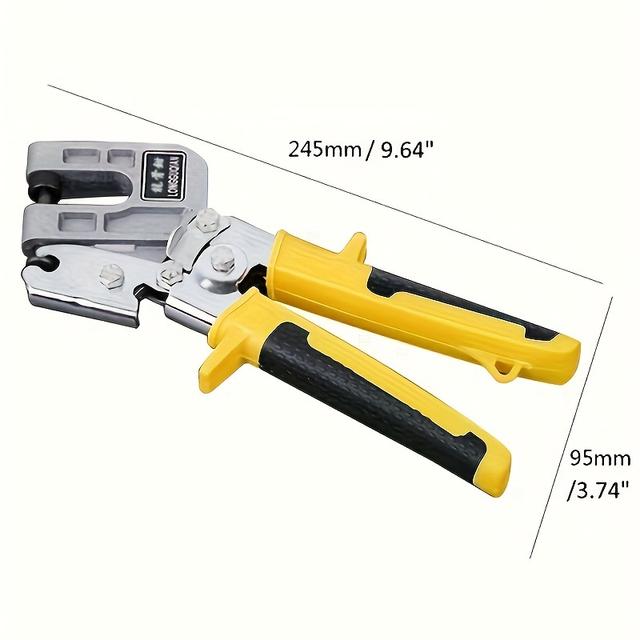 TEMU 1pc Double-handed Metal Stud Crimper, Aluminum Alloy Drywall Tools, Pliers With Punching Design For Woodwork, Ceiling Stud &